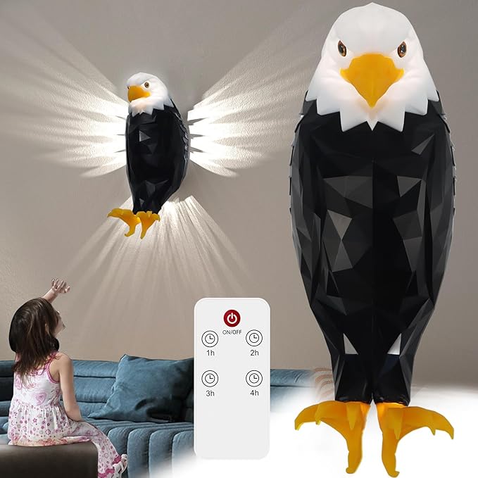 3D Bald Eagle Wall Light